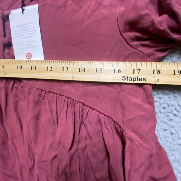 The Nines by Hatch Blouse Women Medium Pink 3/4 Sleeve Maternity Dress Shirt NWT - Picture 5 of 10